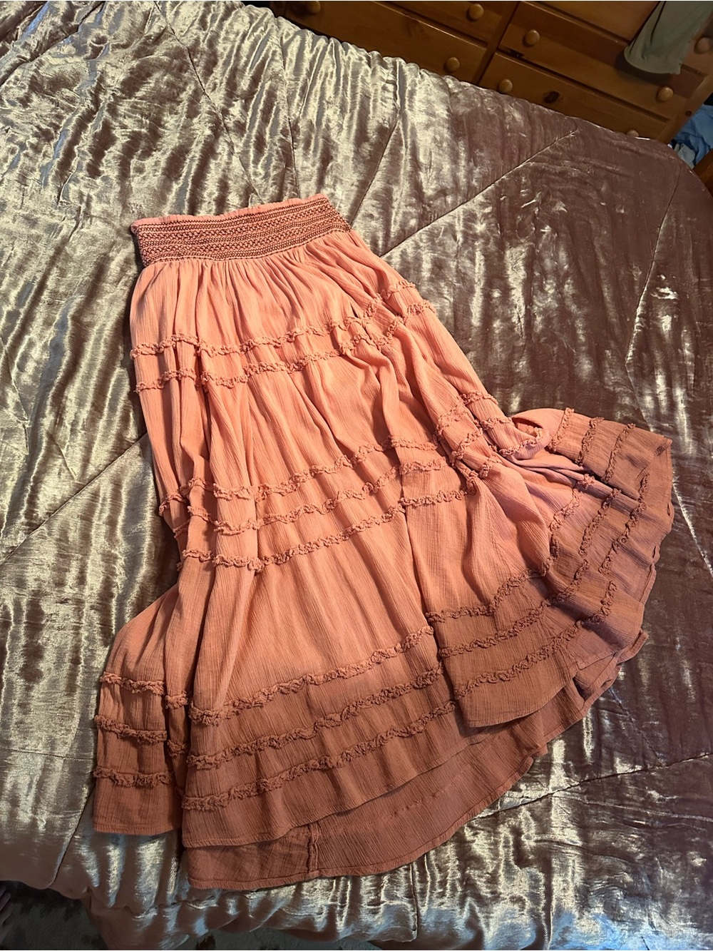 Free people pink ombré maxi skirt